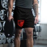 Red Bear Head Men's Athletic Long Shorts