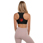 Red Bear Head Padded Sports Bra